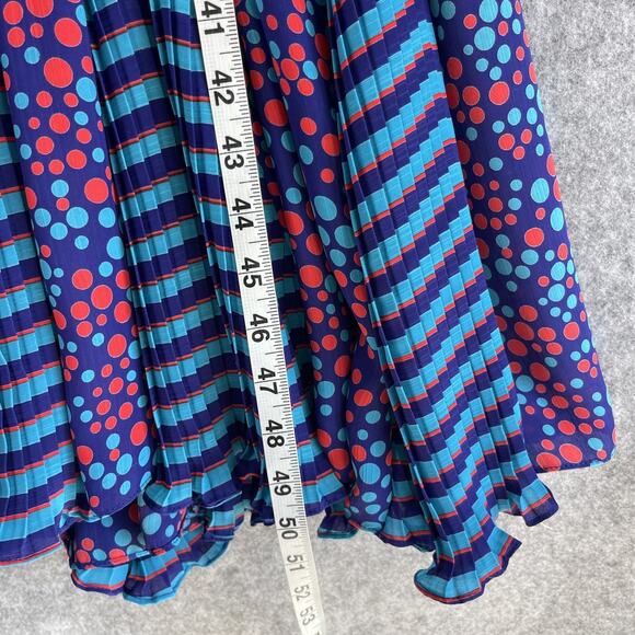 Vintage 80s Susan Freis Dress Womens Large Polka Dot Ruffle Smocked Pleated USA - Picture 10 of 16